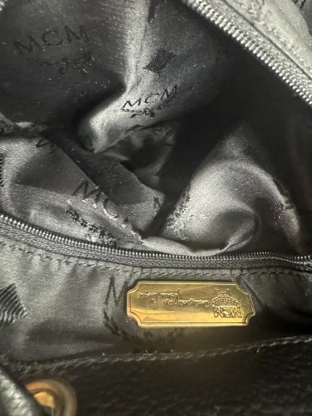 MCM black leather